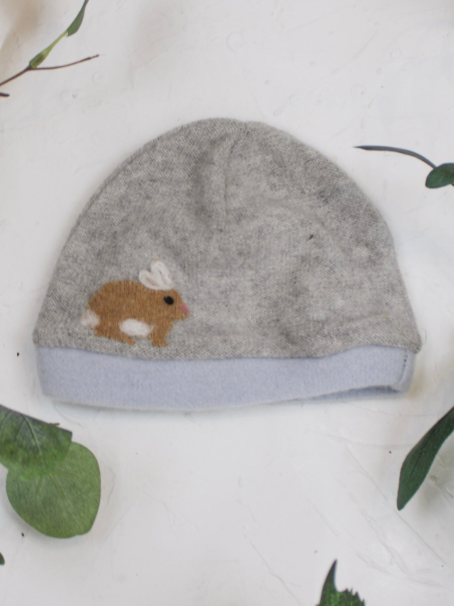 Ash &amp; Rose hat Gray Bunny Cashmere Hat - Baby