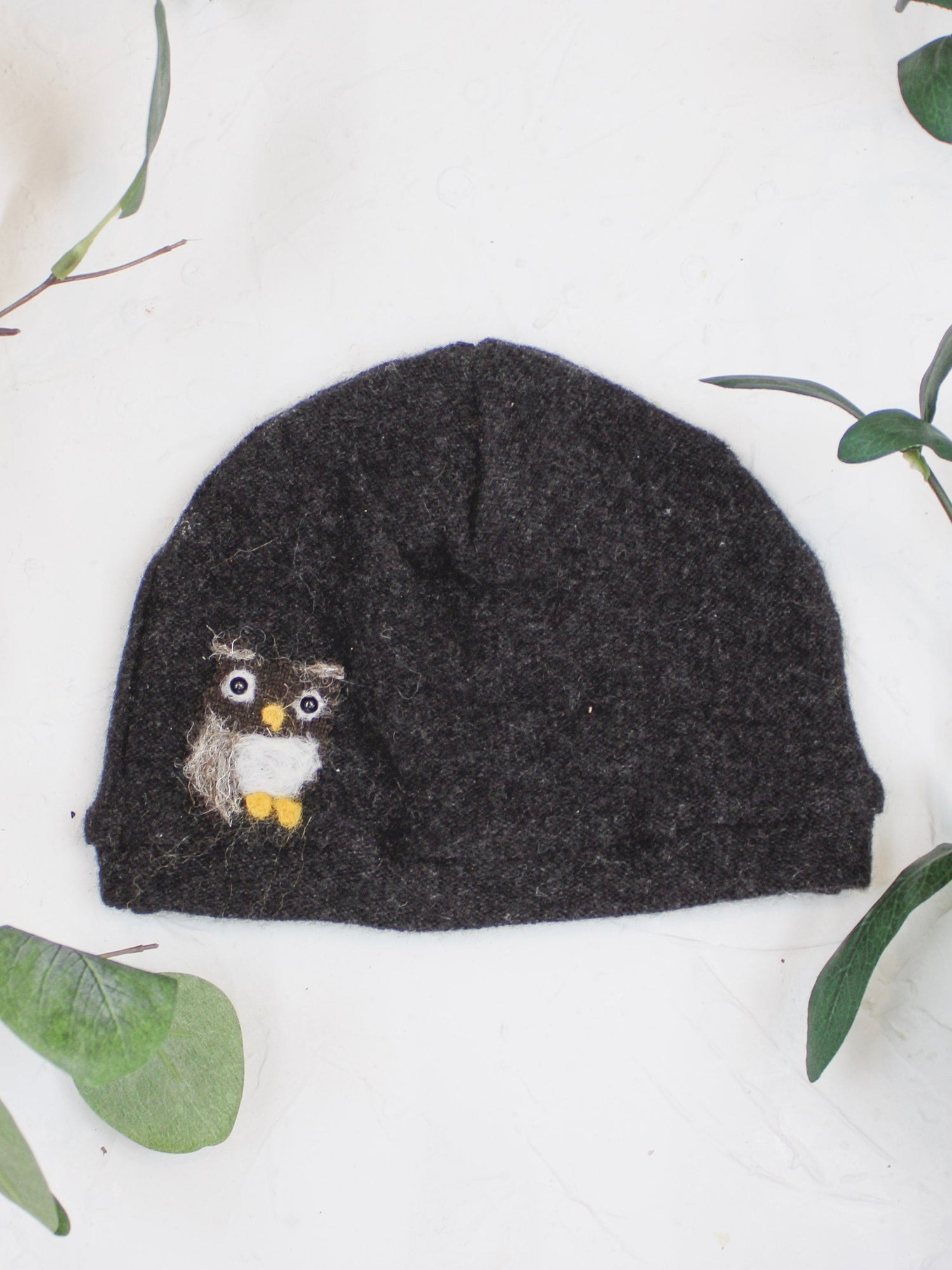Ash &amp; Rose hat Charcoal Owl Cashmere Hat - Toddler