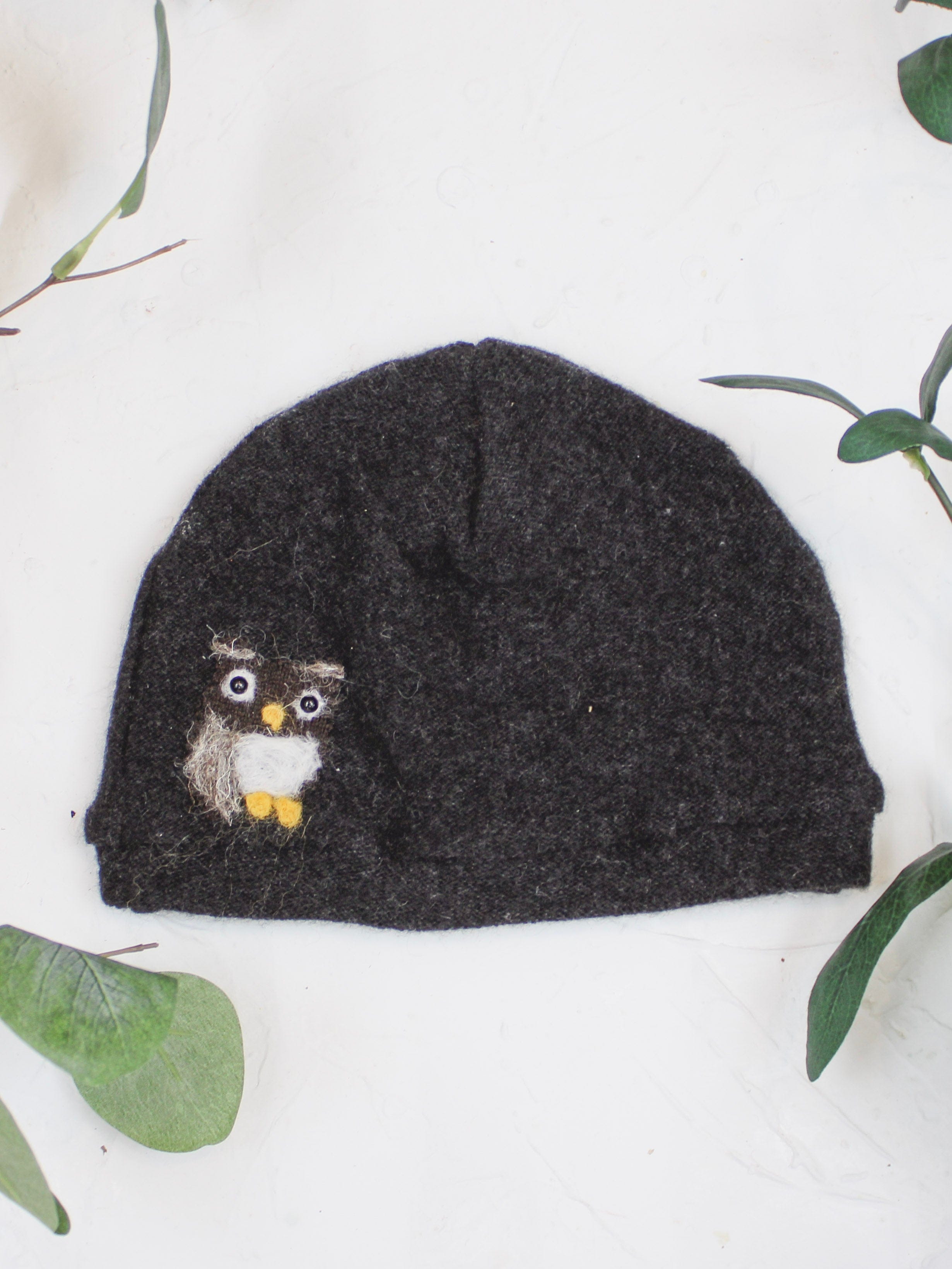 Ash &amp; Rose hat Charcoal Owl Cashmere Hat - Toddler