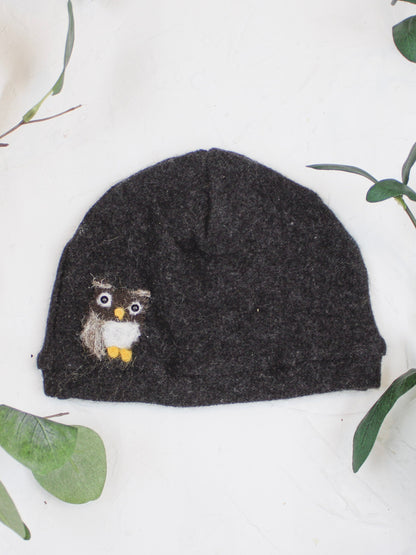 Ash &amp; Rose hat Charcoal Owl Cashmere Hat - Toddler