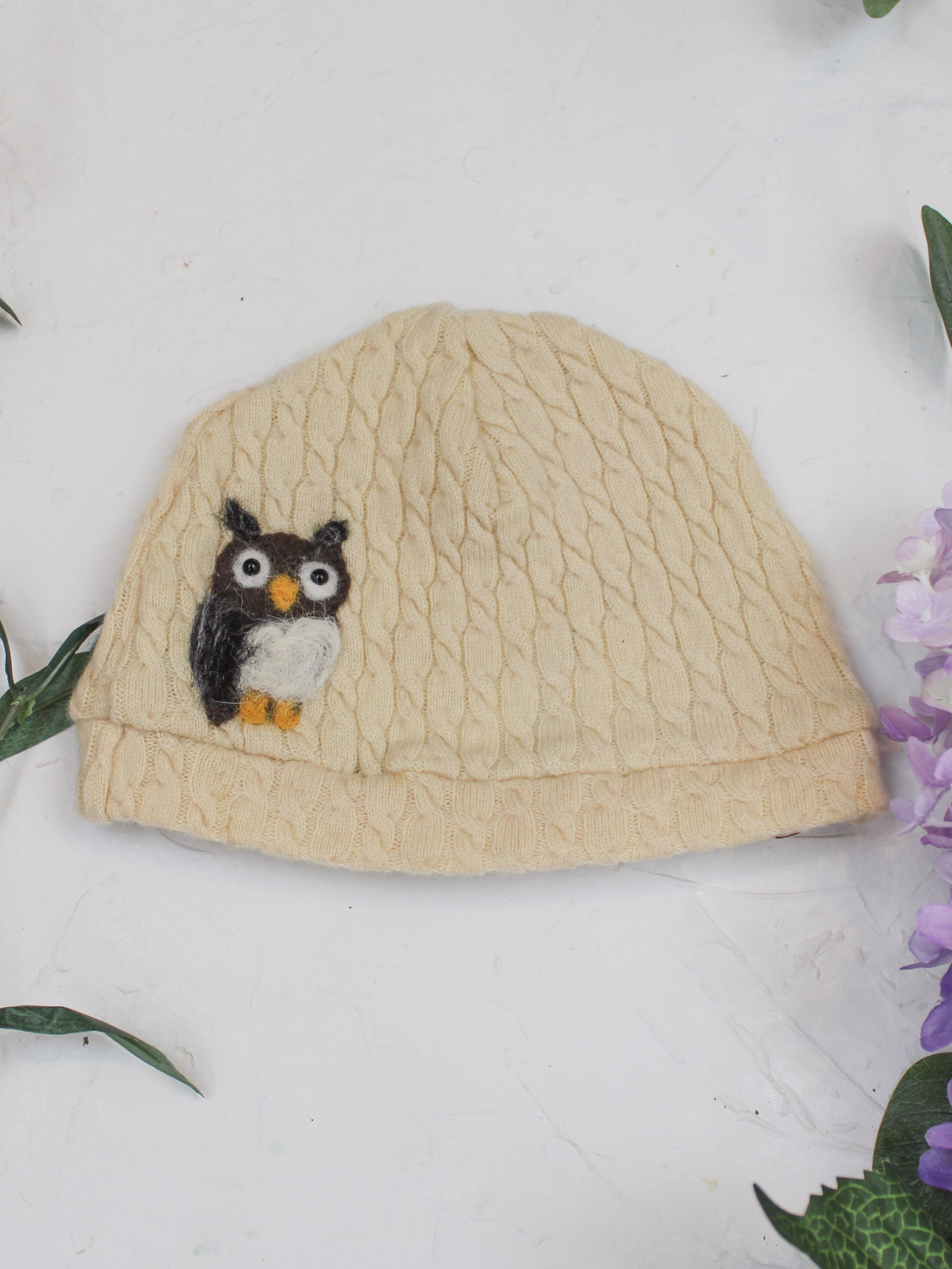 Ash &amp; Rose hat Almond Owl Cashmere Hat - Toddler