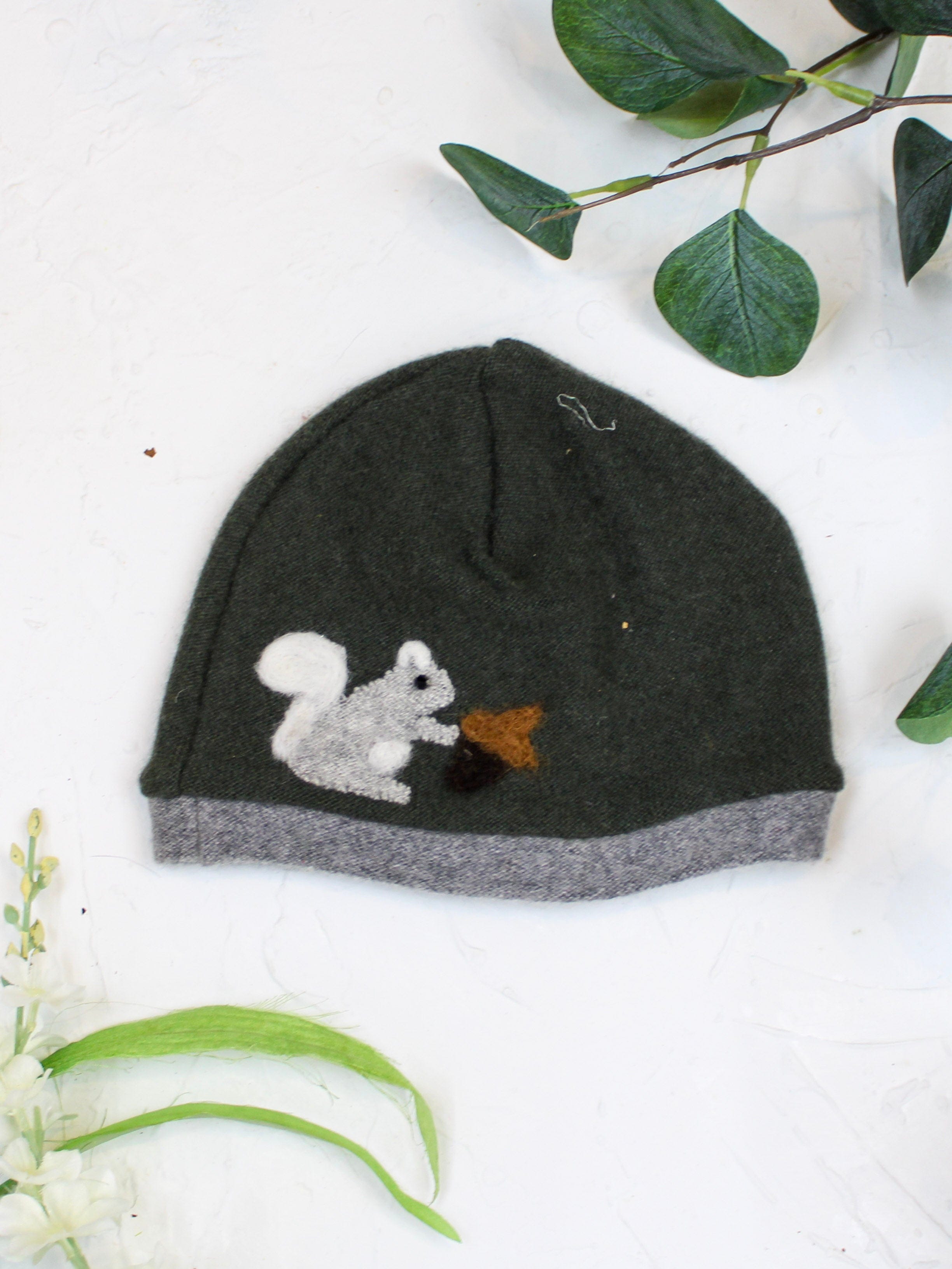 Ash &amp; Rose hat Olive Squirrel Cashmere Hat - Baby