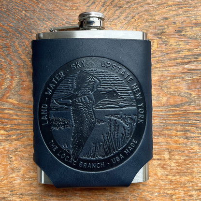 The Local Branch American Nomad / Navy Leather Wrapped Flask