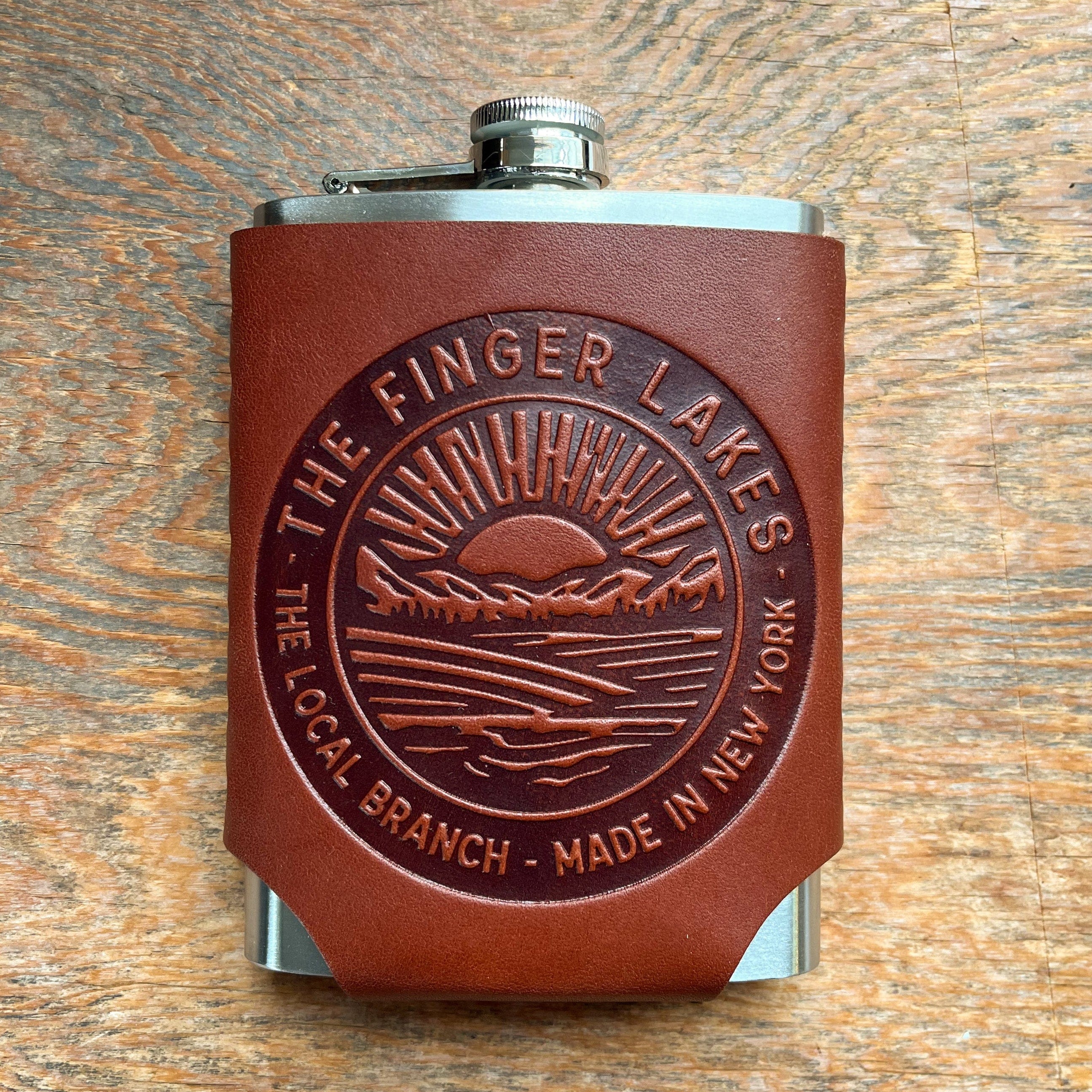 The Local Branch American Nomad / Mahogany Leather Wrapped Flask