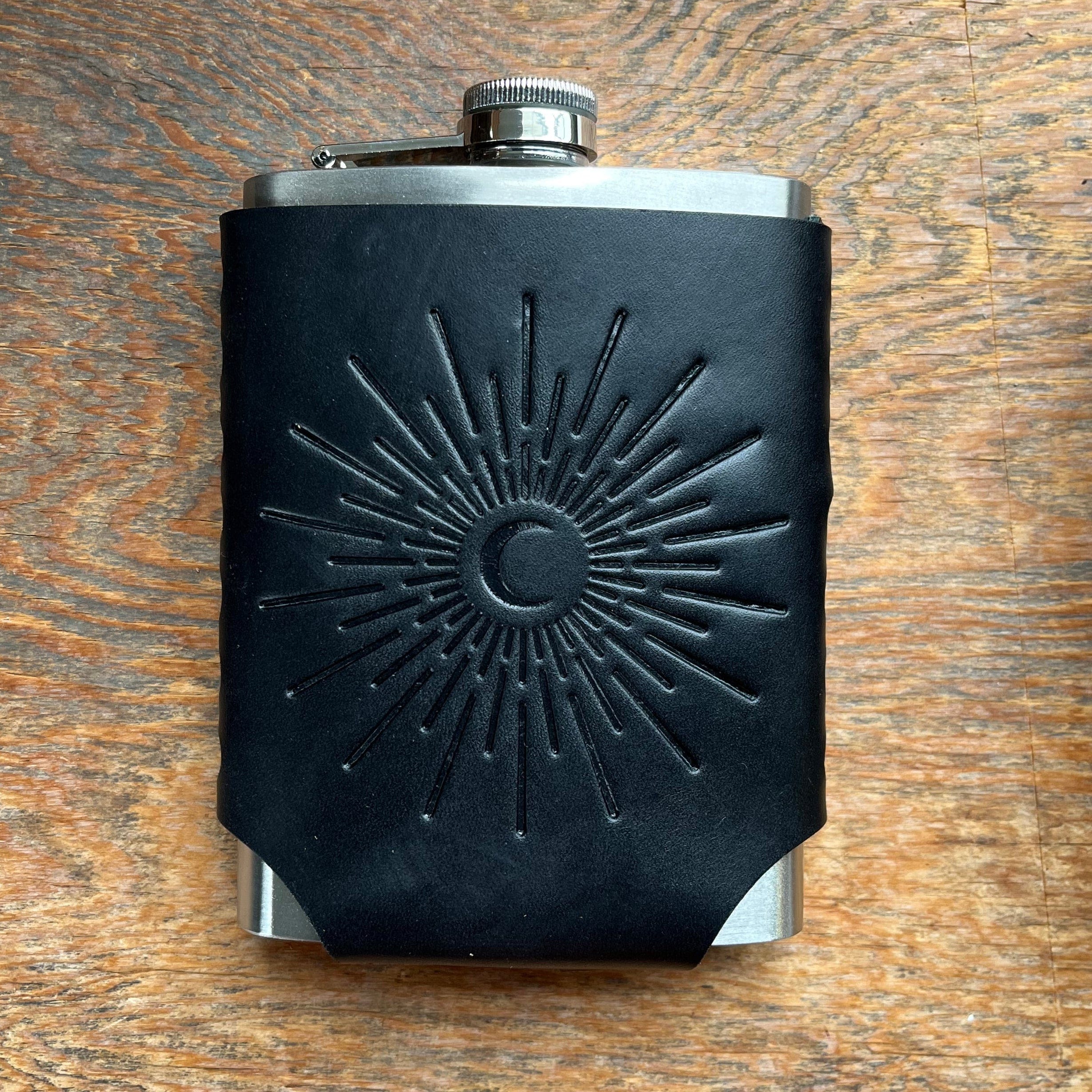 The Local Branch American Nomad / Black Leather Wrapped Flask