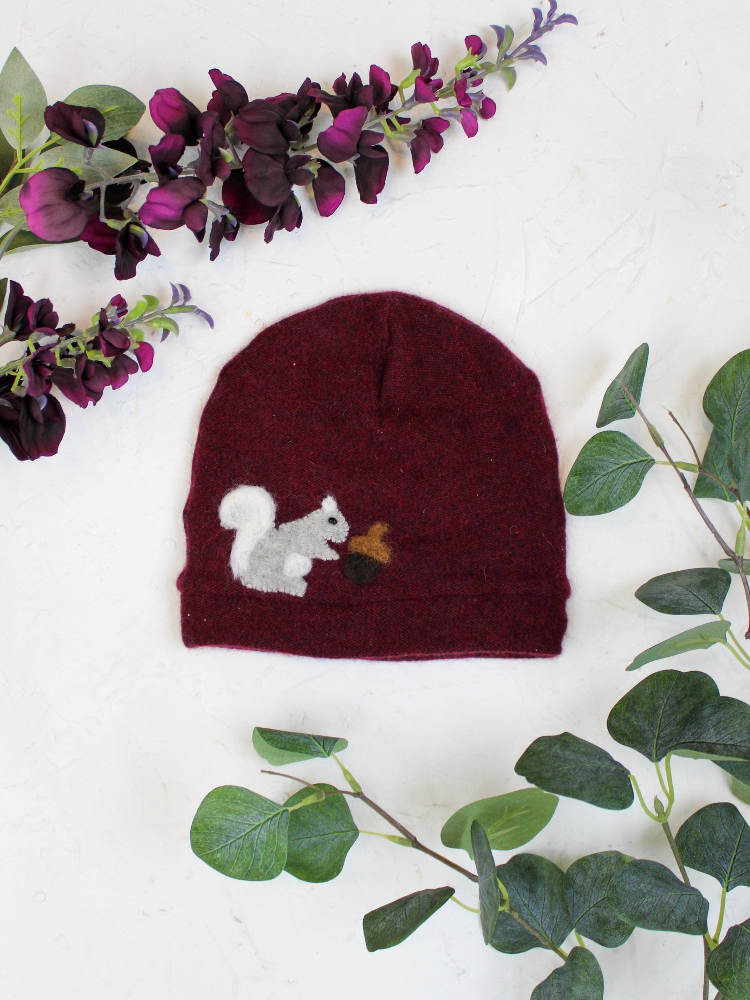 Ash &amp; Rose hat Maroon Squirrel Cashmere Hat - Child