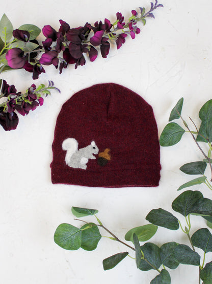 Ash &amp; Rose hat Maroon Squirrel Cashmere Hat - Child