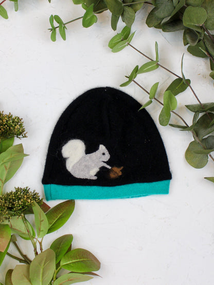 Ash &amp; Rose hat Teal Squirrel Cashmere Hat - Child