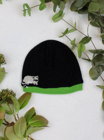 Ash &amp; Rose hat Lime Raccoon Cashmere Hat - Child