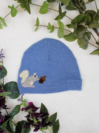 Ash &amp; Rose hat Blue Squirrel Cashmere Hat - Child