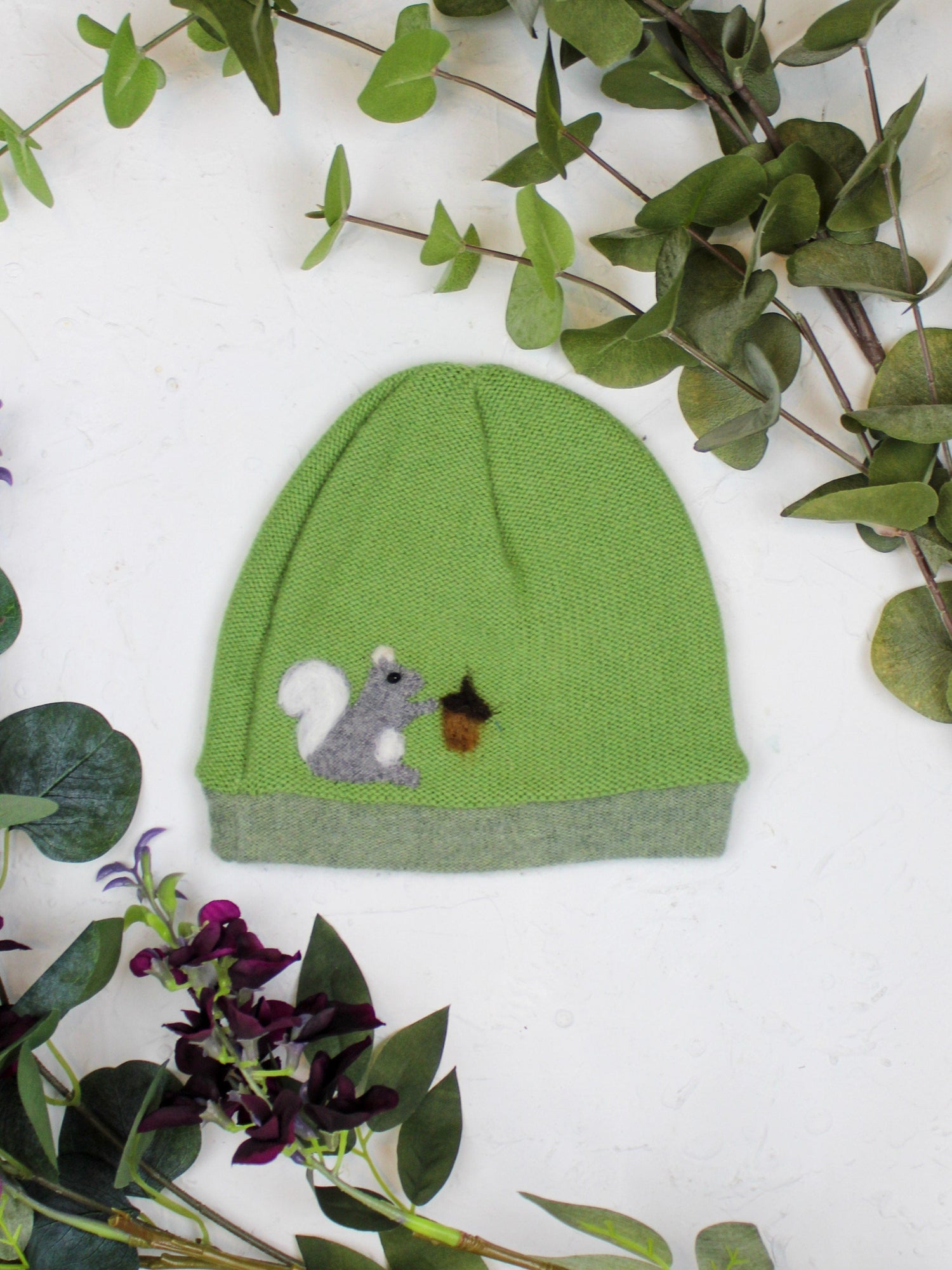 Ash &amp; Rose hat Green Squirrel Cashmere Hat - Child