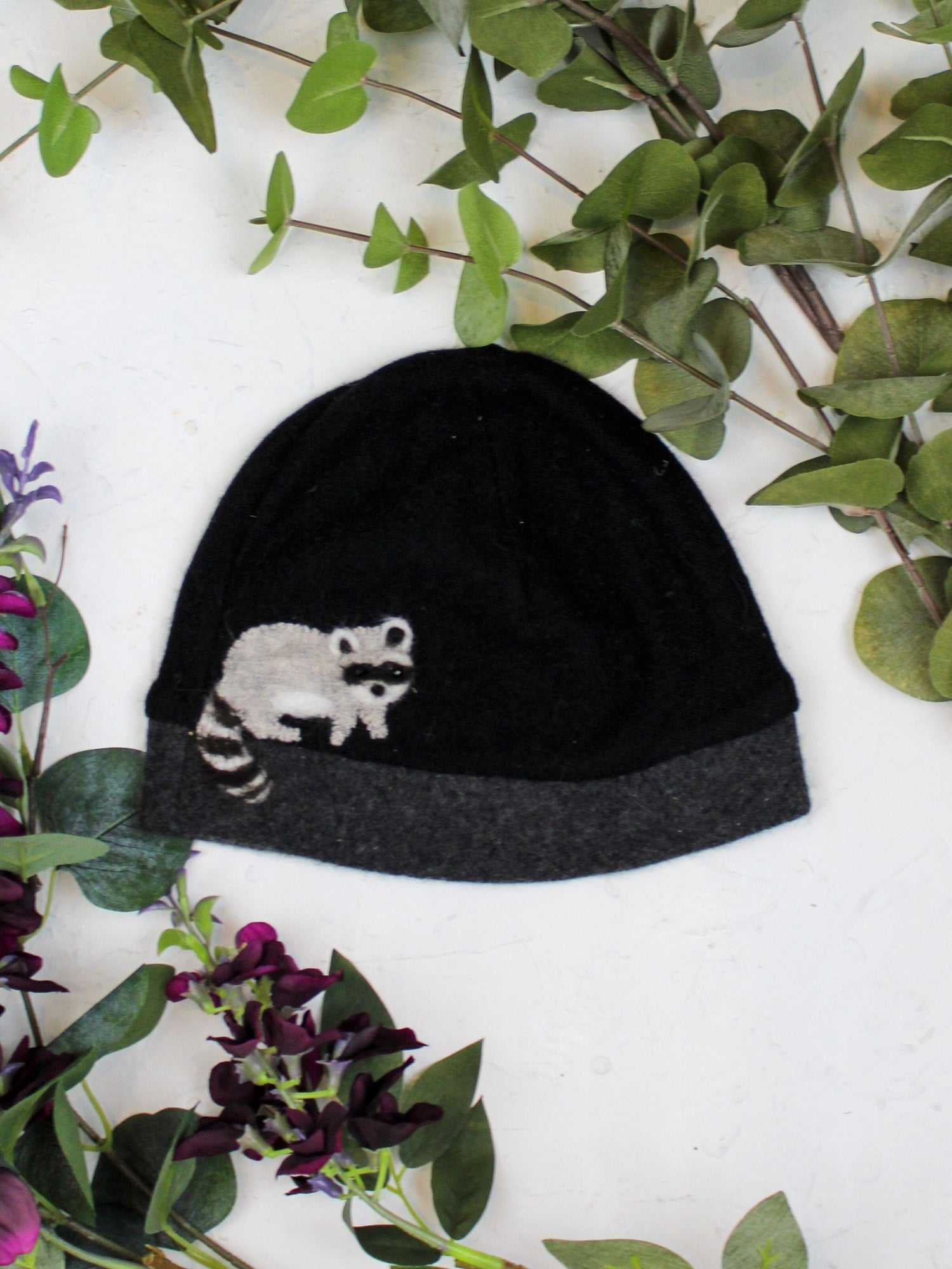 Ash &amp; Rose hat Dark Gray Raccoon Cashmere Hat - Child