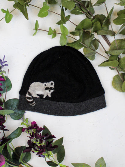 Ash &amp; Rose hat Dark Gray Raccoon Cashmere Hat - Child