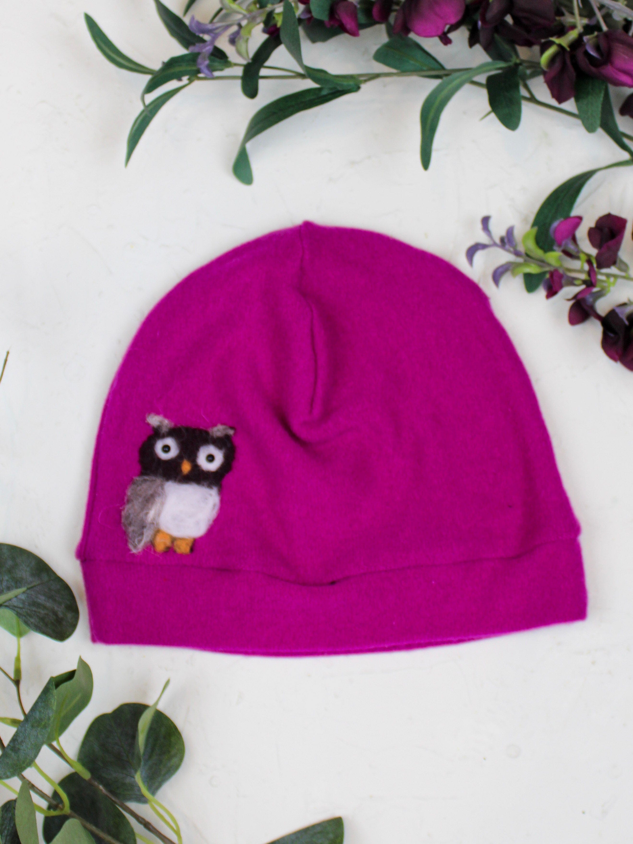 Ash &amp; Rose hat Magenta Owl Cashmere Hat - Adult/Big Kid