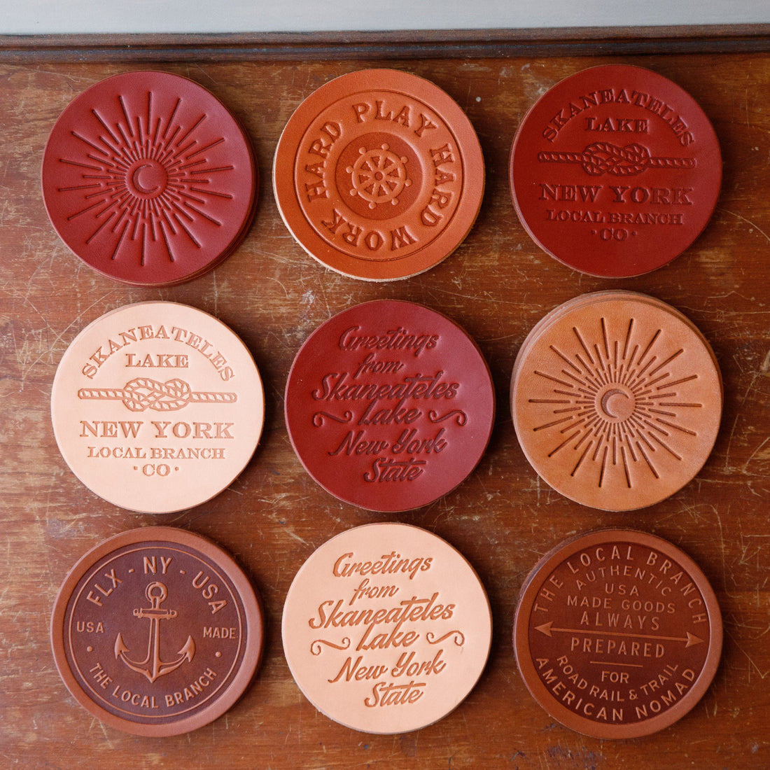 The Local Branch Leather Leather Coasters