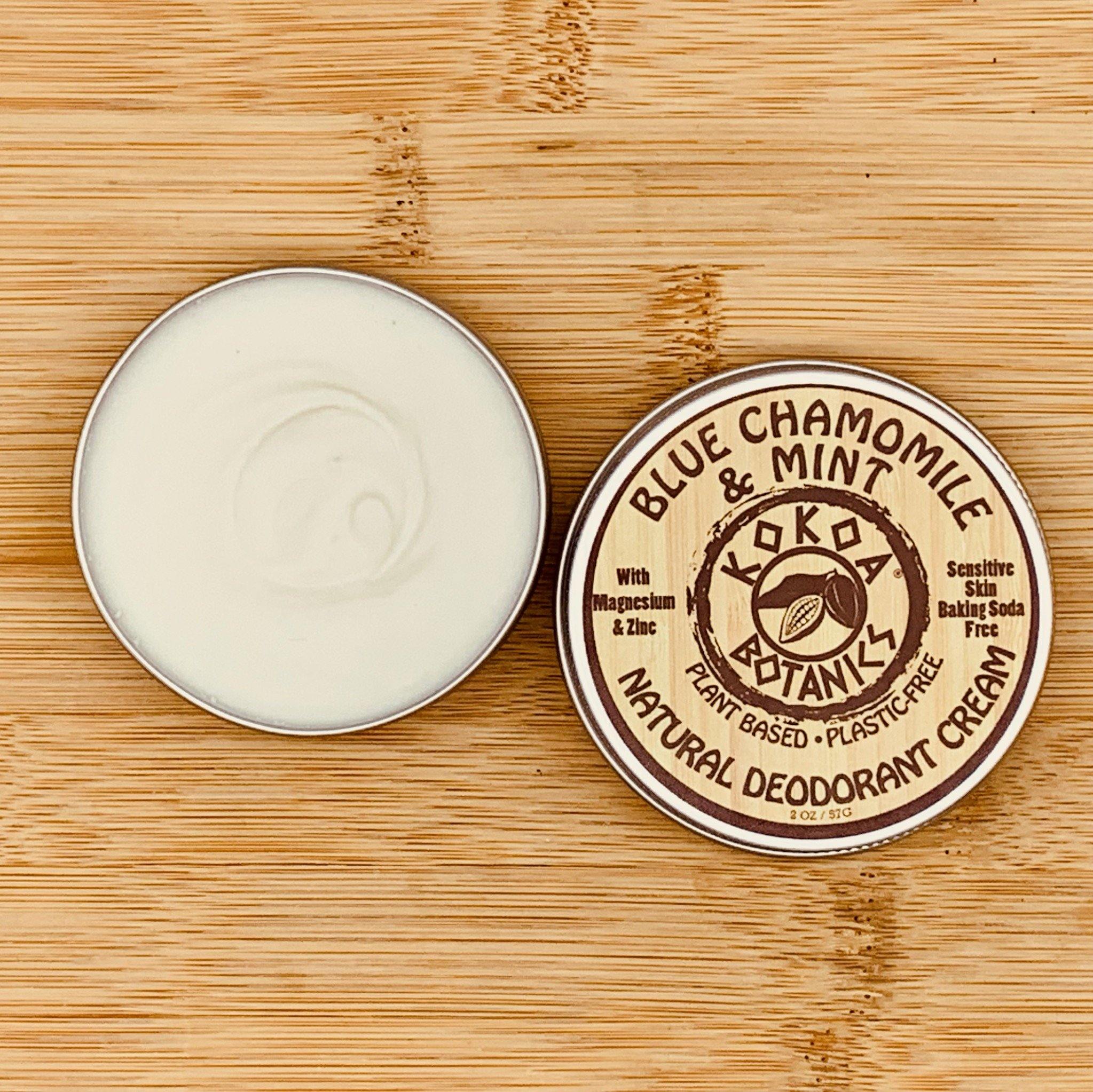 KOKOA BOTANICS deodorant Blue Chamomile &amp; Mint- Natural Deodorant Cream  2.5 oz