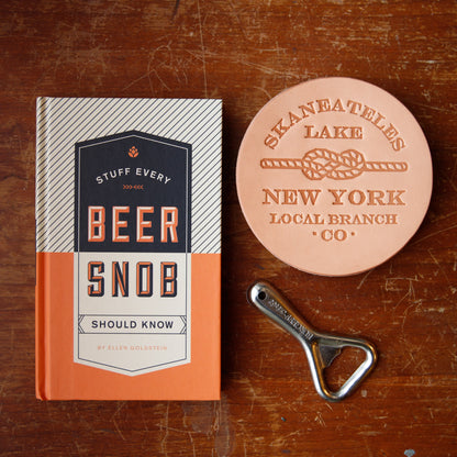 The Local Branch Leather Skaneateles Lake / Natural Leather Coasters