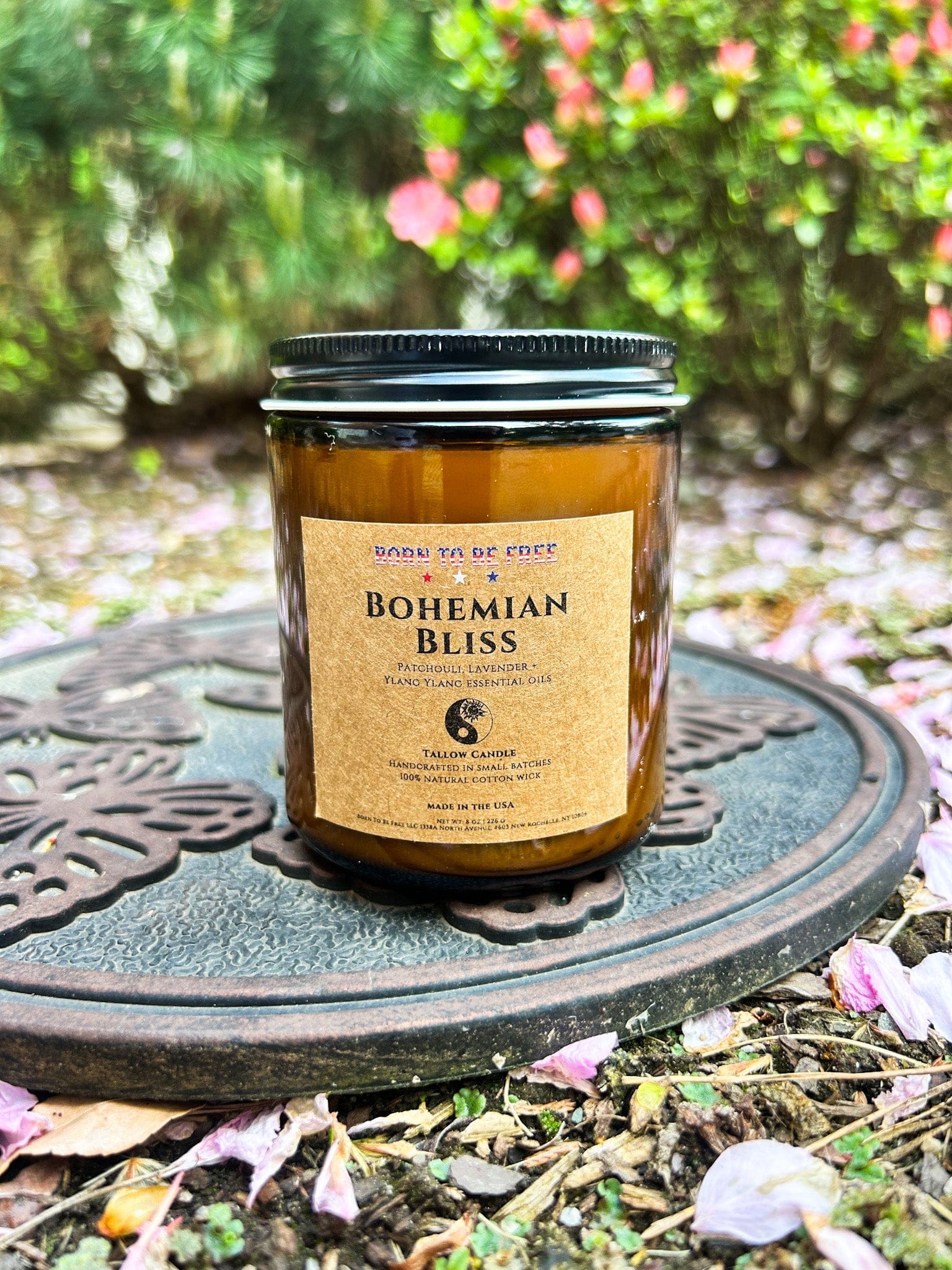 Born To Be Free Candle 8 oz Bohemian Bliss Tallow Candle