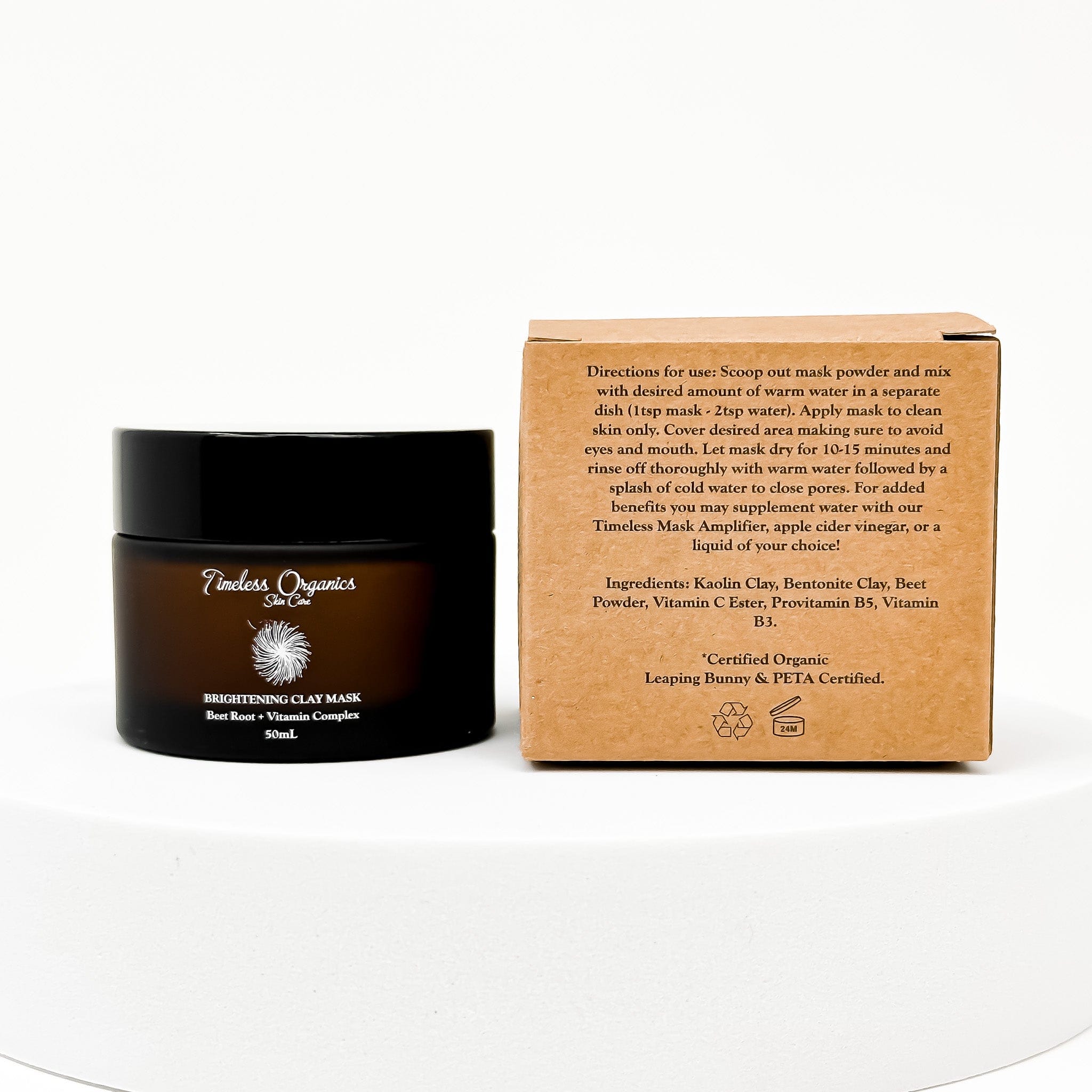 Timeless Organics Skin Care Masks Brightening Clay Mask