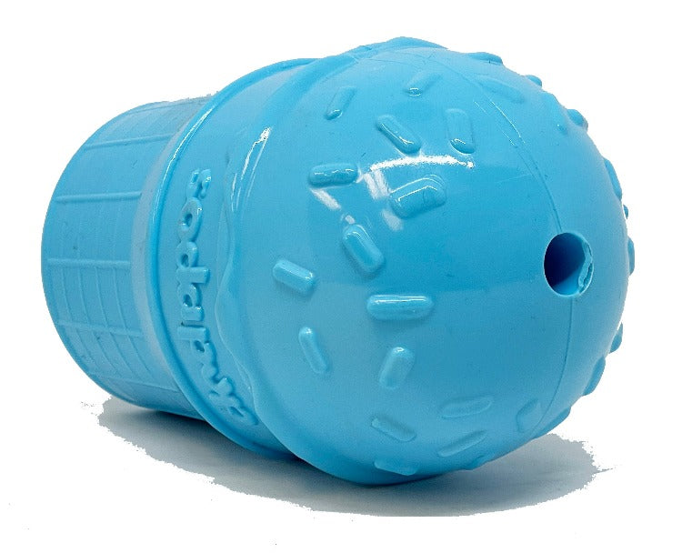 Ice Cream Cone Rubber Dog Chew Toy for Power Chewers | USA Made | SodaPup