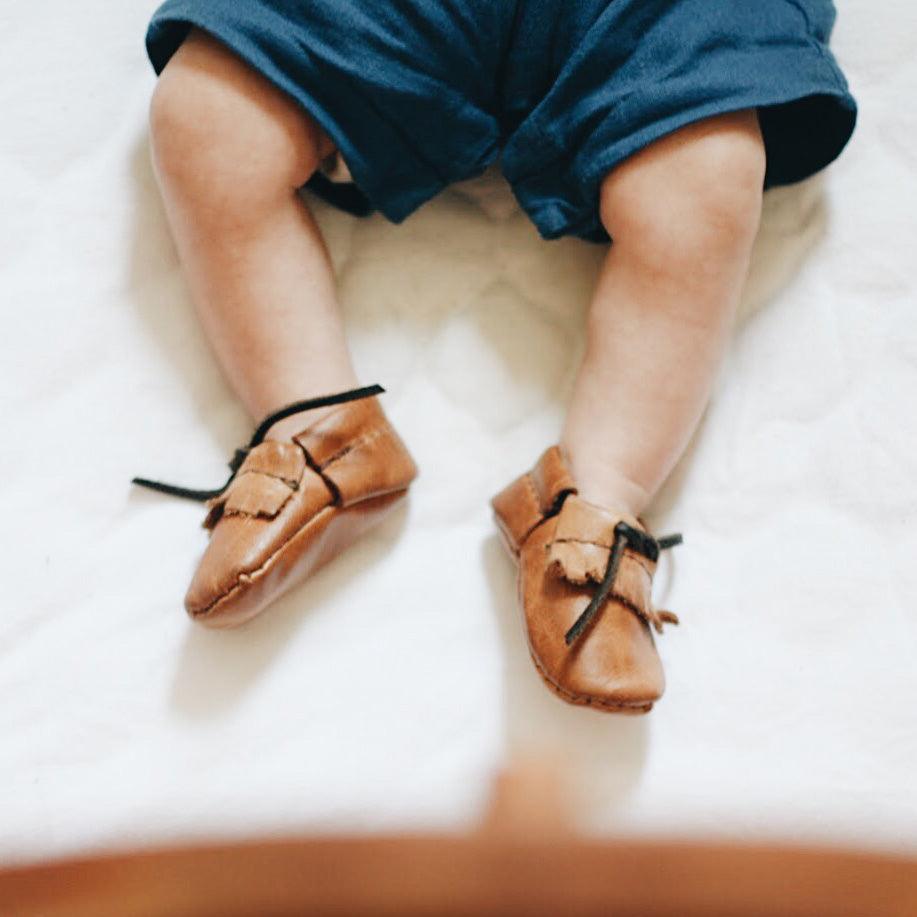 The Local Branch Leather Baby Moccasins  - USA Made