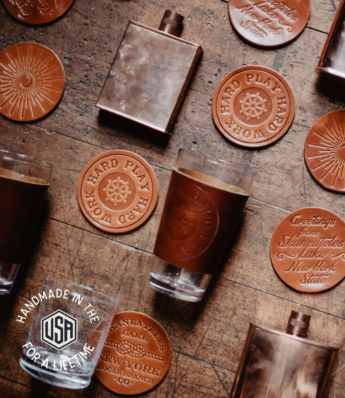 The Local Branch Leather Leather Coasters