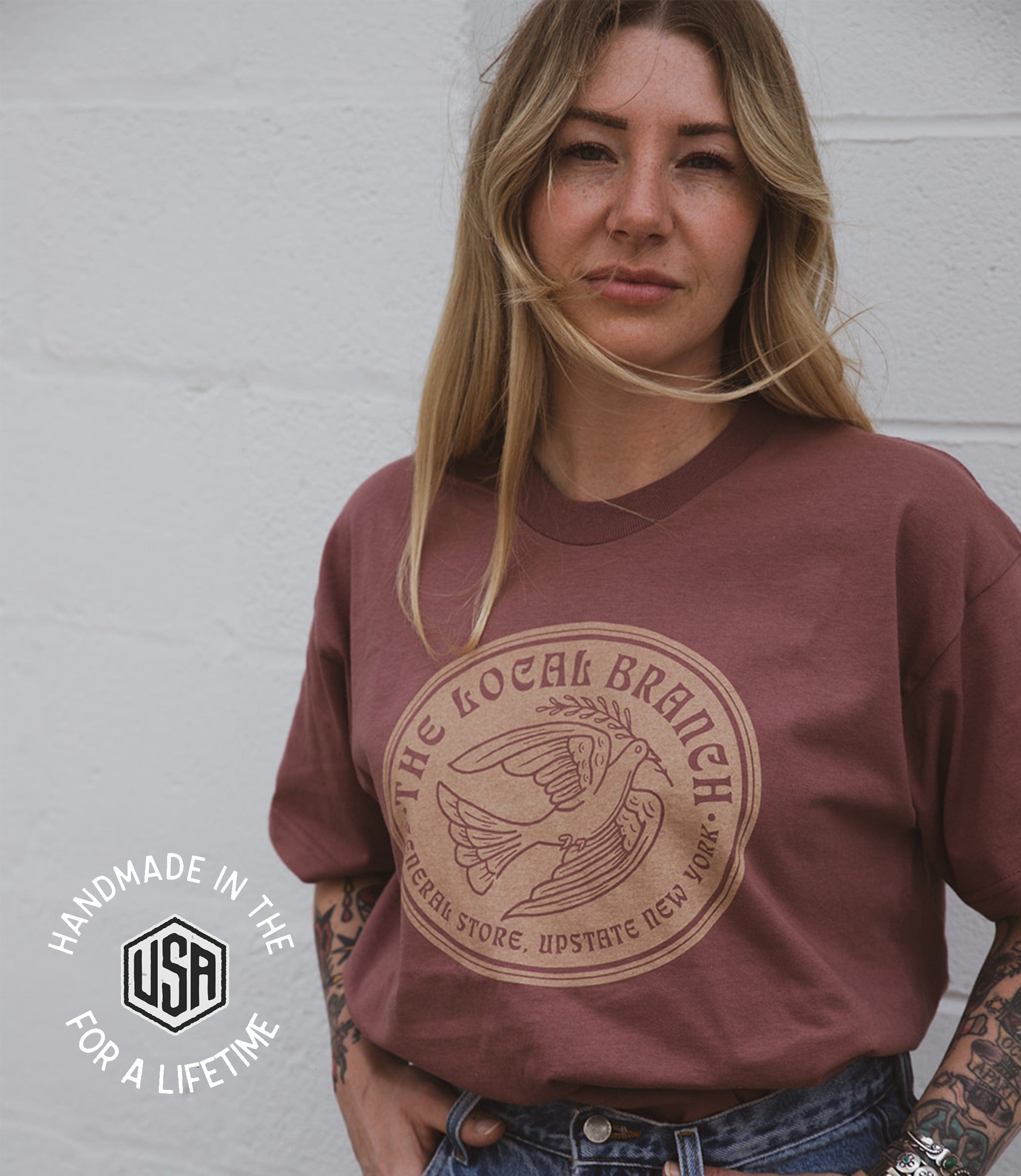 The Local Branch Tee Dove Tee - USA Made