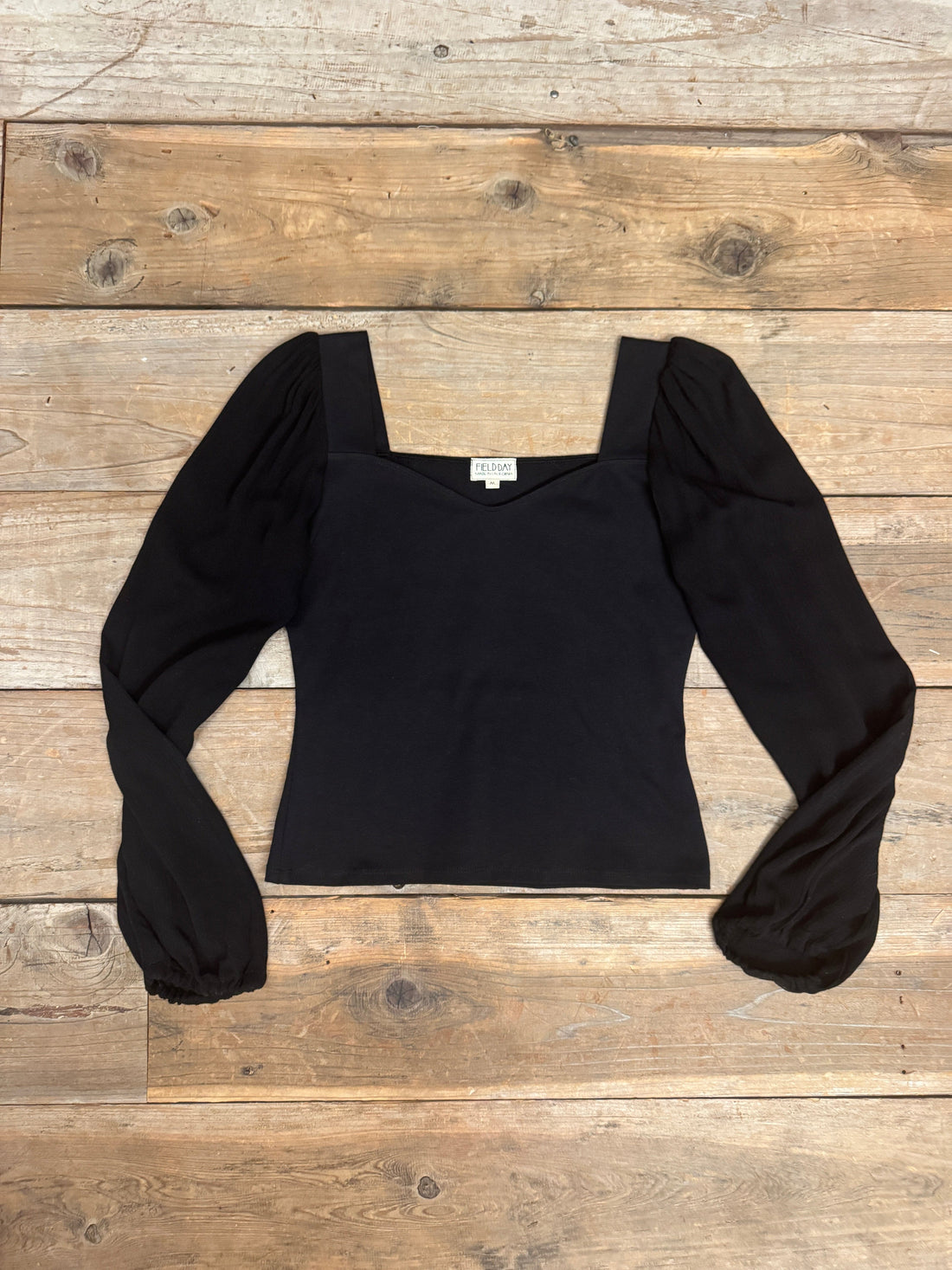 Field Day Top Elizabeth Top in Black on Black