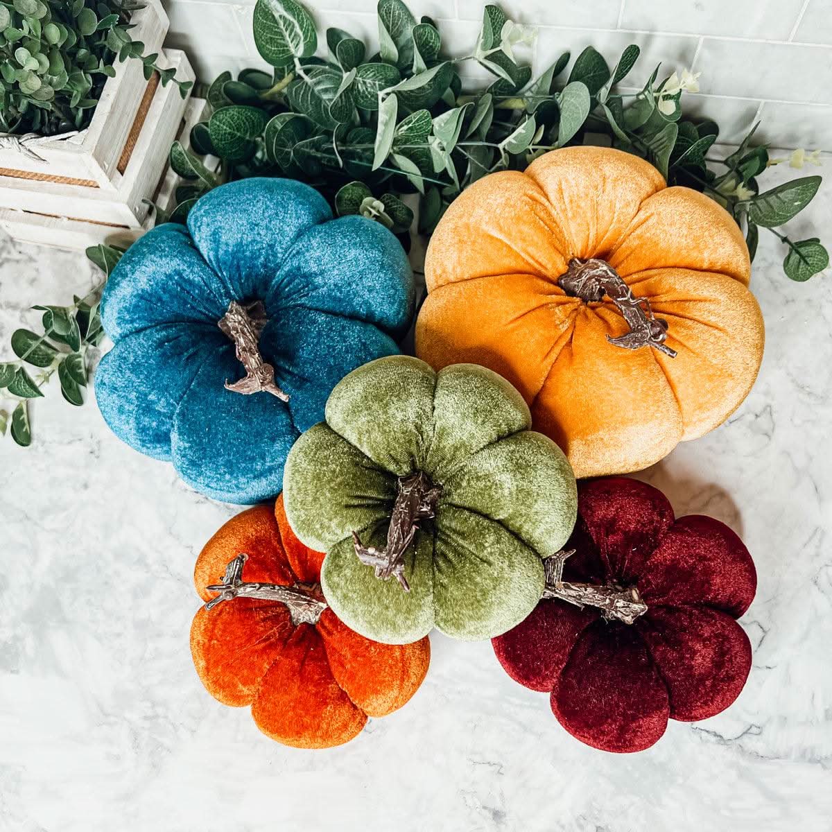 Gia Roma Pumpkins 5pk Velvet Pumpkins