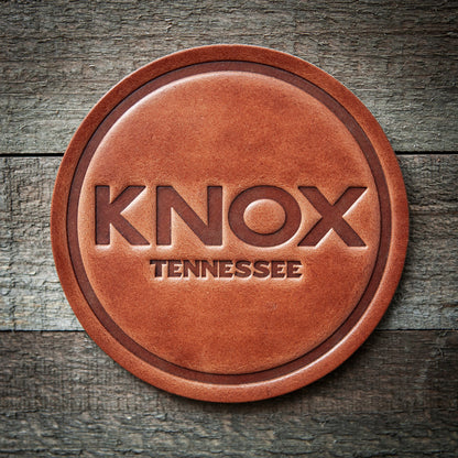 KNOX Knoxville Tennessee Leather Coaster