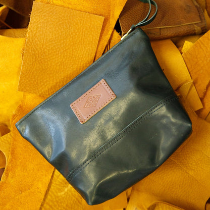 The Local Branch Leather Toiletry Bag Dark Green Apothecary Bag