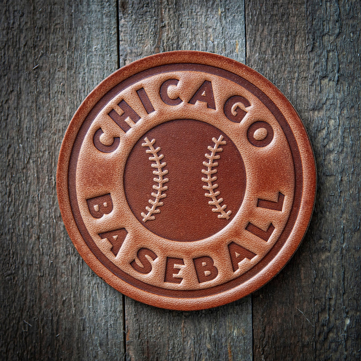 Chicago Baseball Leather Coaster
