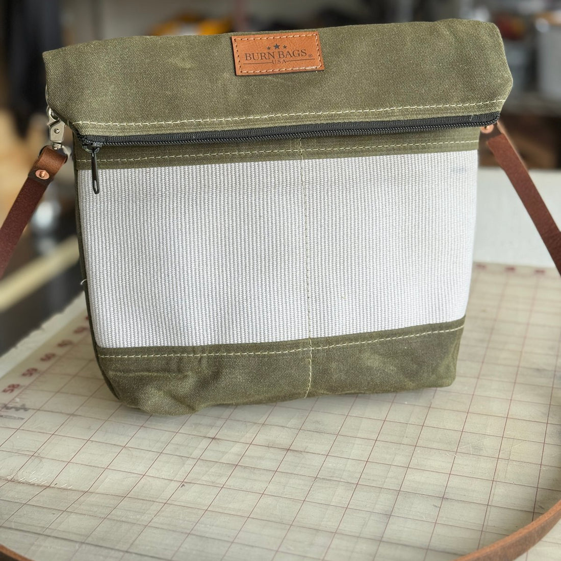 Crossbody Burn Bag-Olive Green