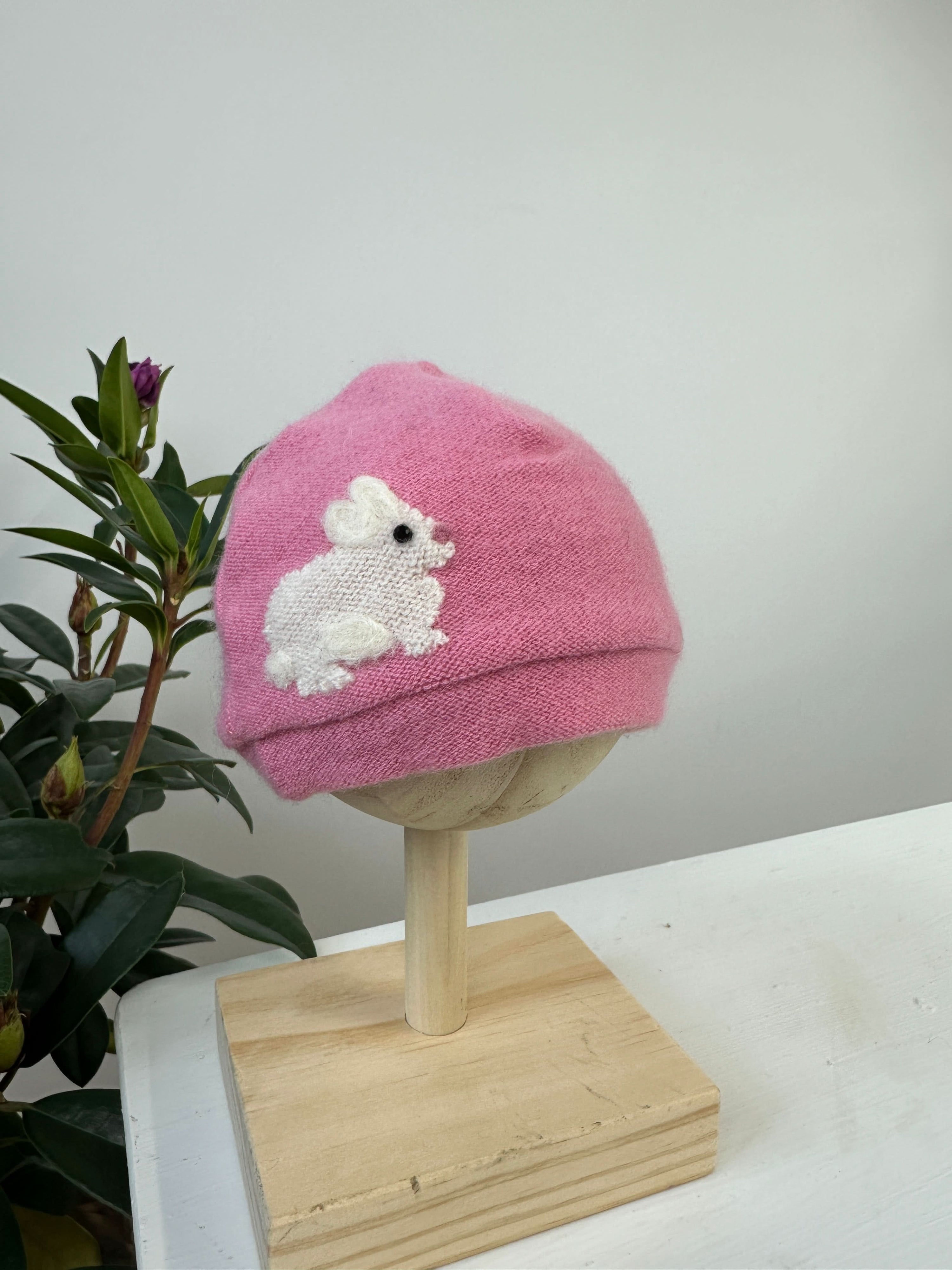 Ash &amp; Rose hat Red Bunny Cashmere Hat - Newborn