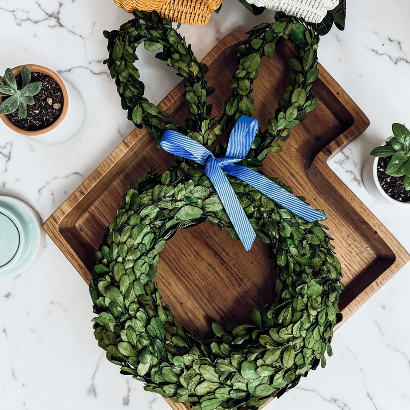 Gia Roma wreath Bunny Wreath Boxwood