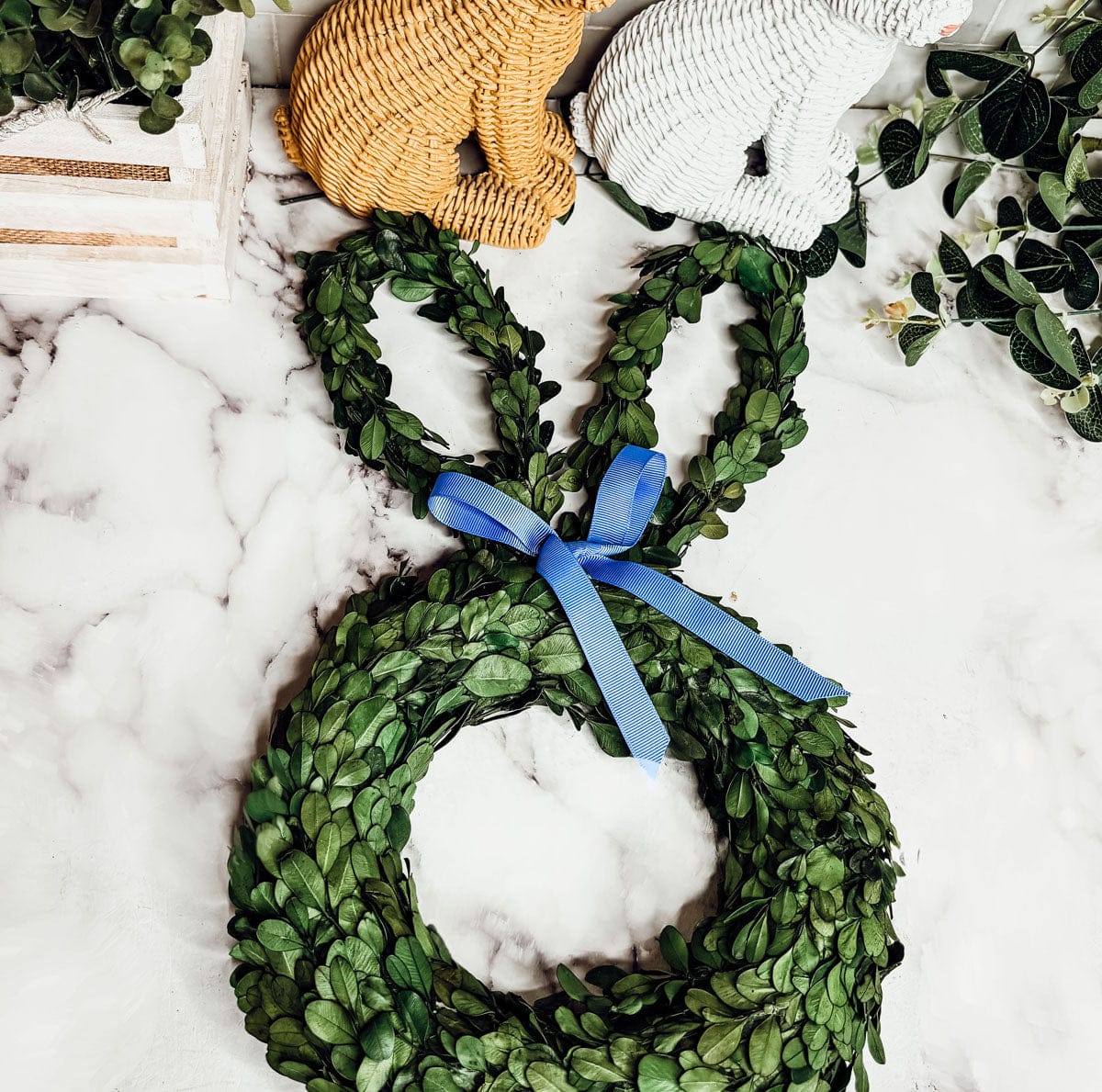 Gia Roma wreath Bunny Wreath Boxwood