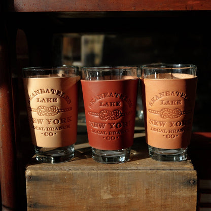 The Local Branch Leather Leather Pint Glass  - USA Made