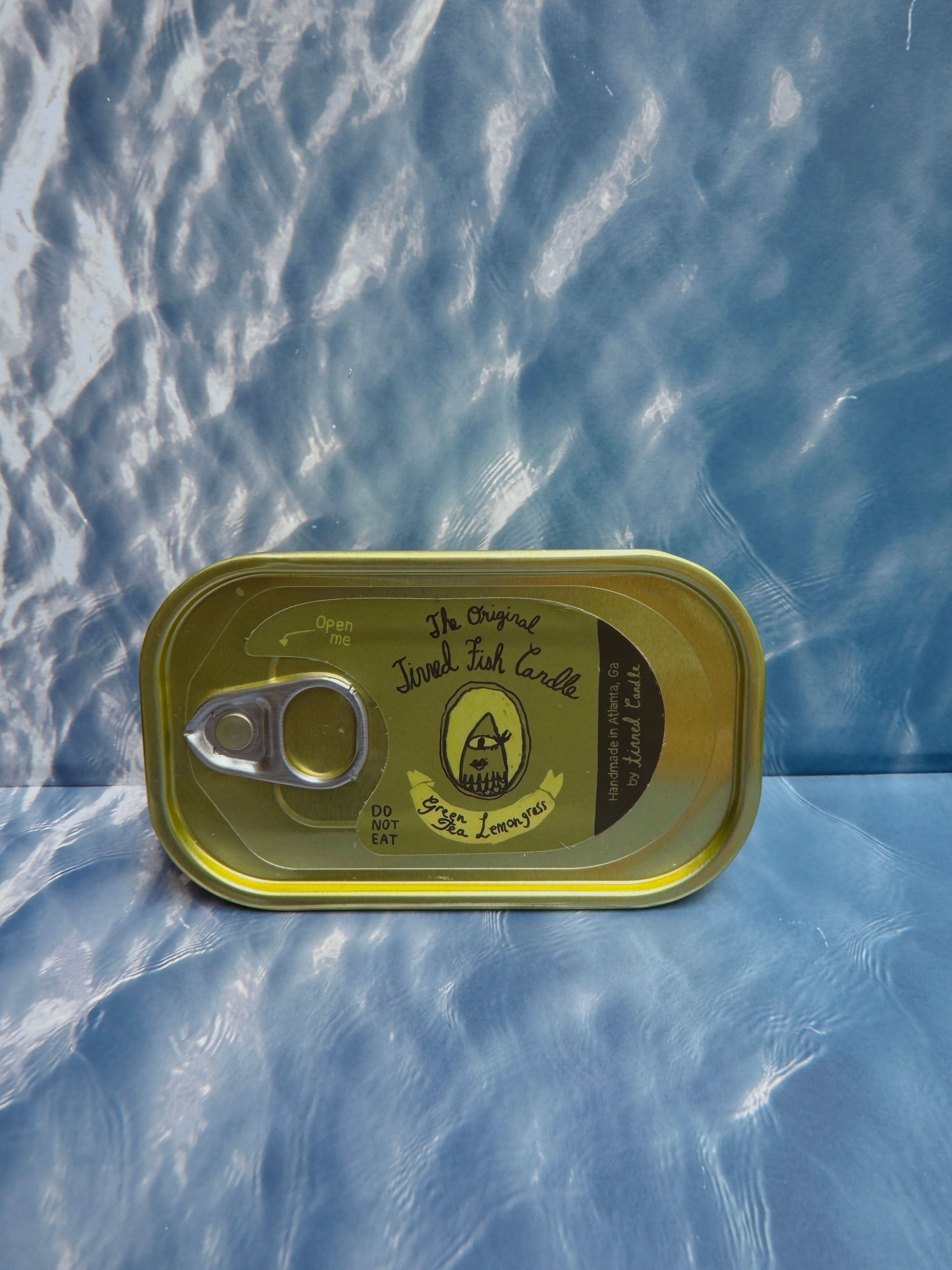 Tinned Candle Tinned Fish Candle - Green Tea &amp; Lemongrass
