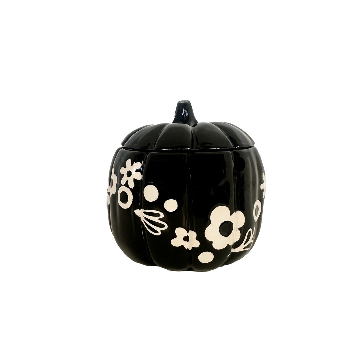 Crazy Daisy Pumpkin Jars in Black