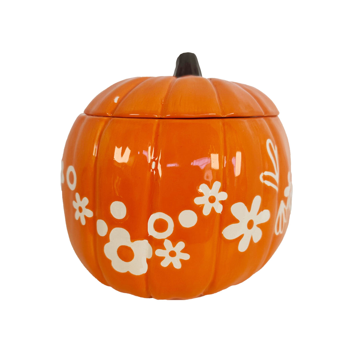 Crazy Daisy Pumpkin Jars in Tiki Orange