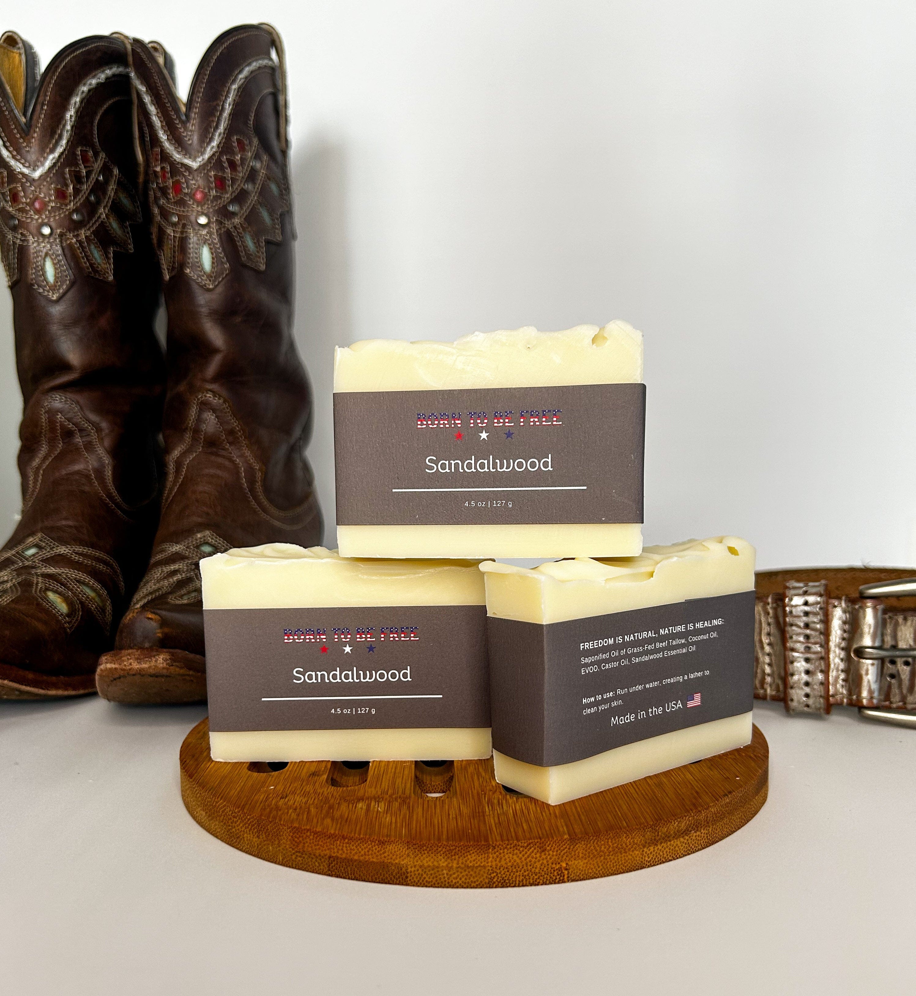 Born To Be Free soap Sandalwood Tallow Soap Bar