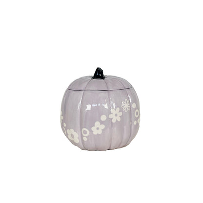 Crazy Daisy Pumpkin Jars in Light Lavender
