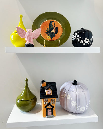 Crazy Daisy Pumpkin Jars in Light Lavender