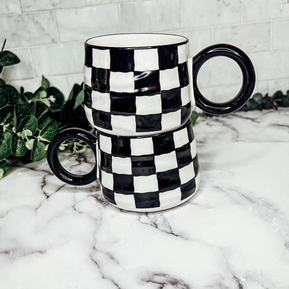 BW Checkered Mug - My American Goods