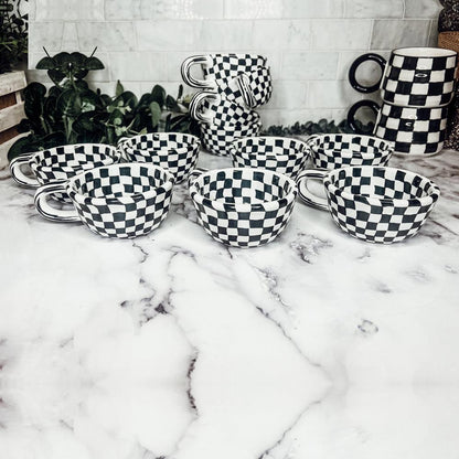 Small BW Checkered Mug - My American Goods
