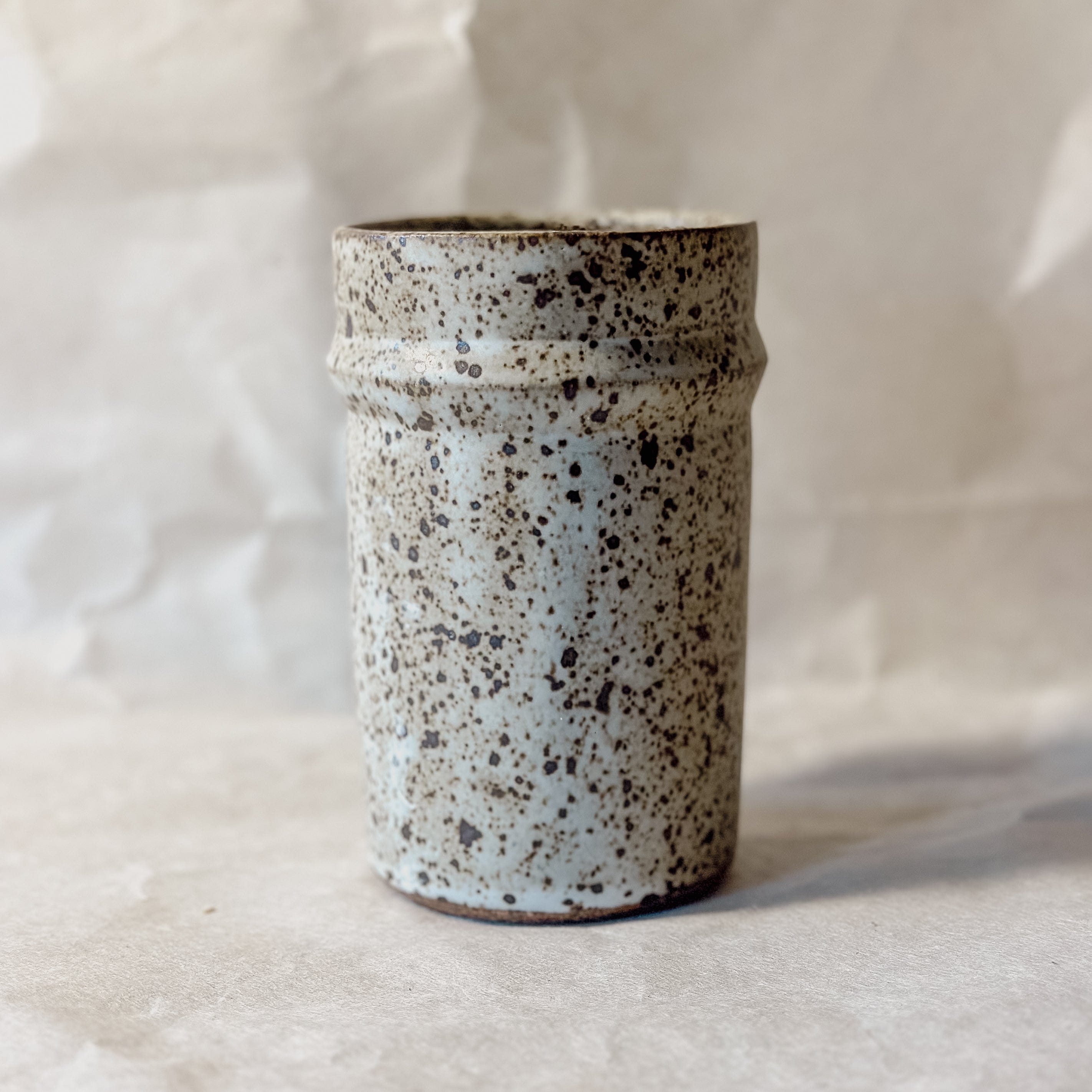 Olivia Snow Ceramics Tumbler top angle Saturn Ceramic Tumblers in Cornwall Stone