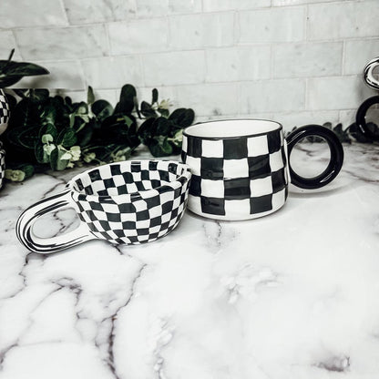 Small BW Checkered Mug - My American Goods