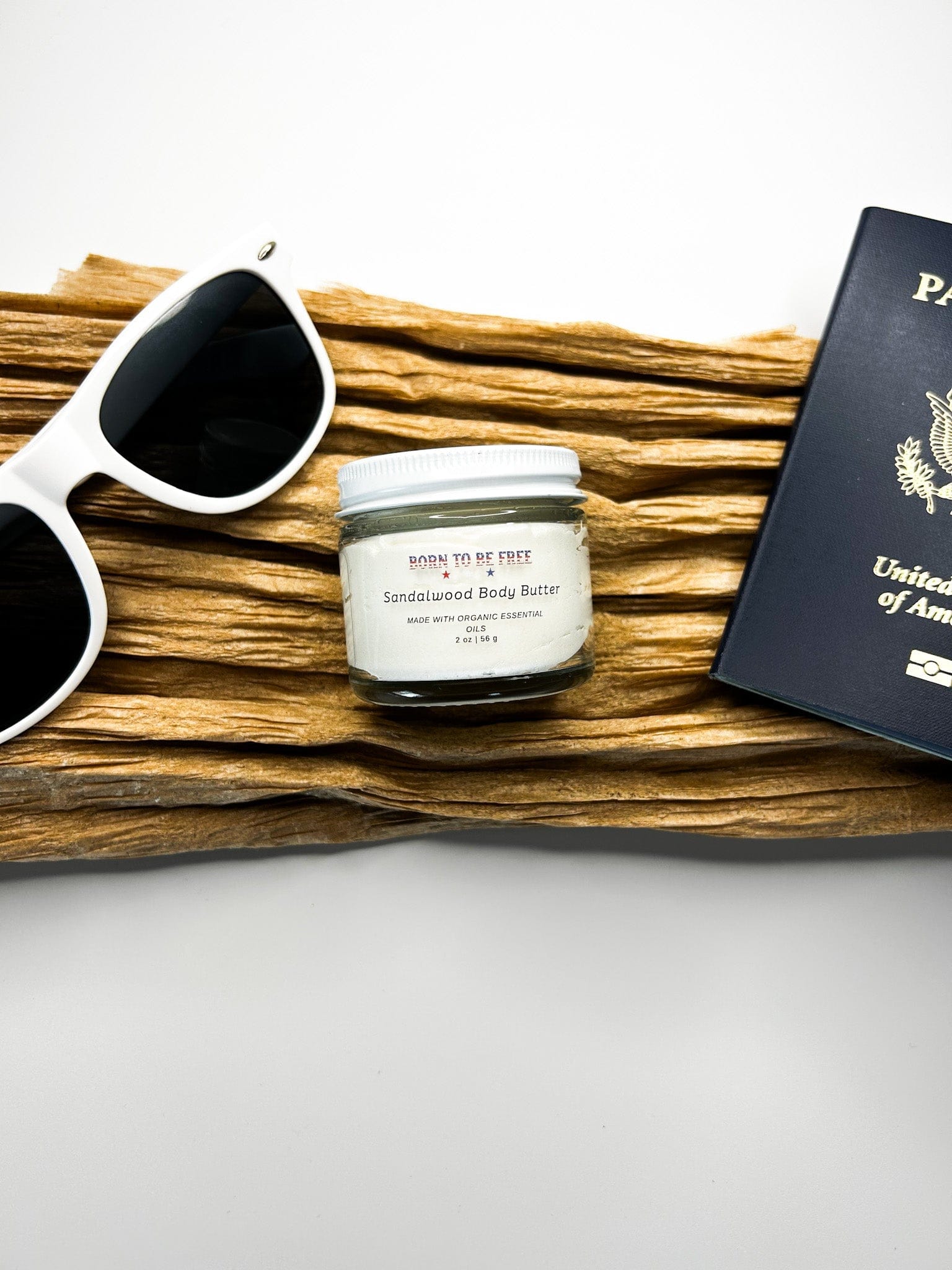 Born To Be Free Moisturizer 2 oz Glass Jar Sandalwood Body Butter