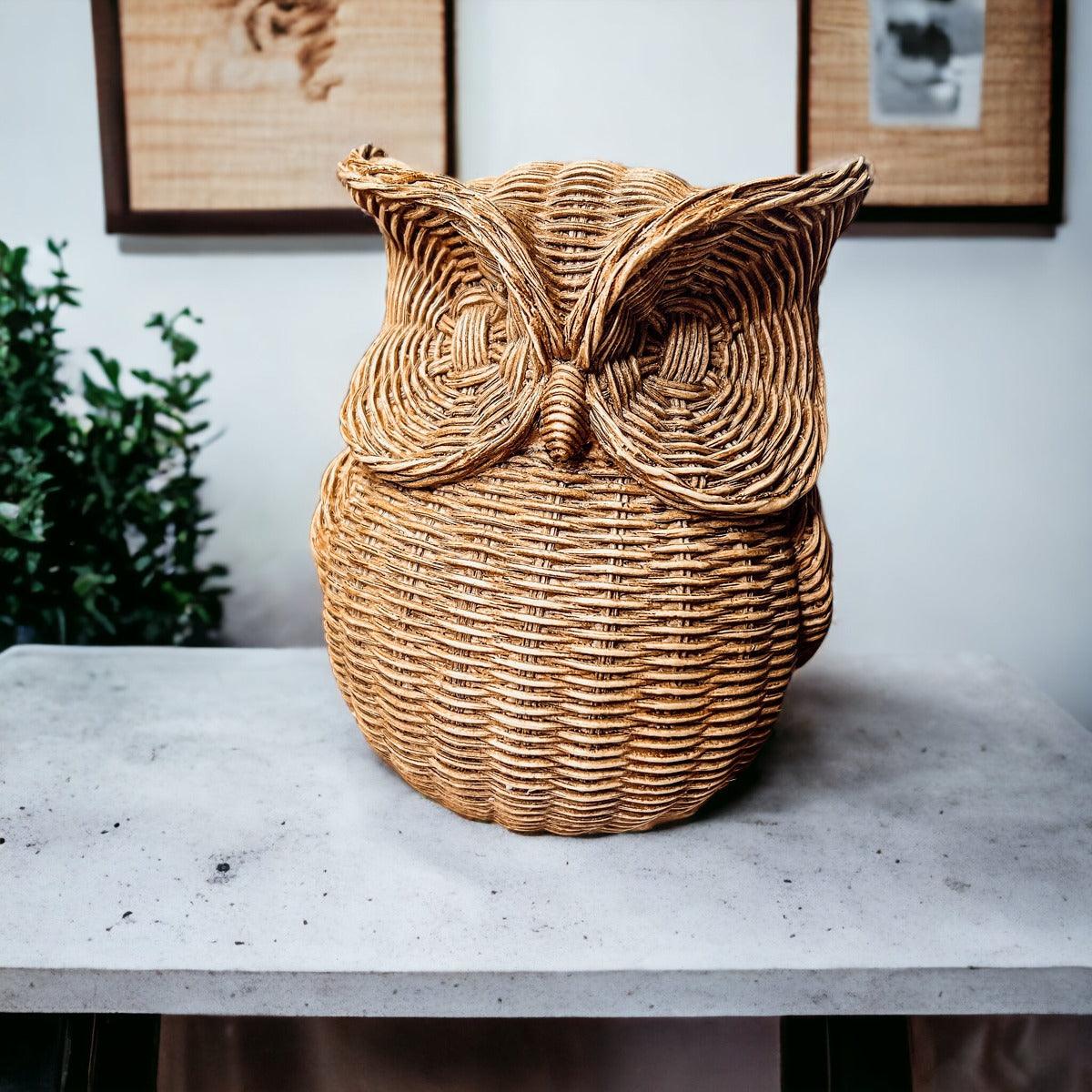 Gia Roma Basket Weave Statue Owl Statue