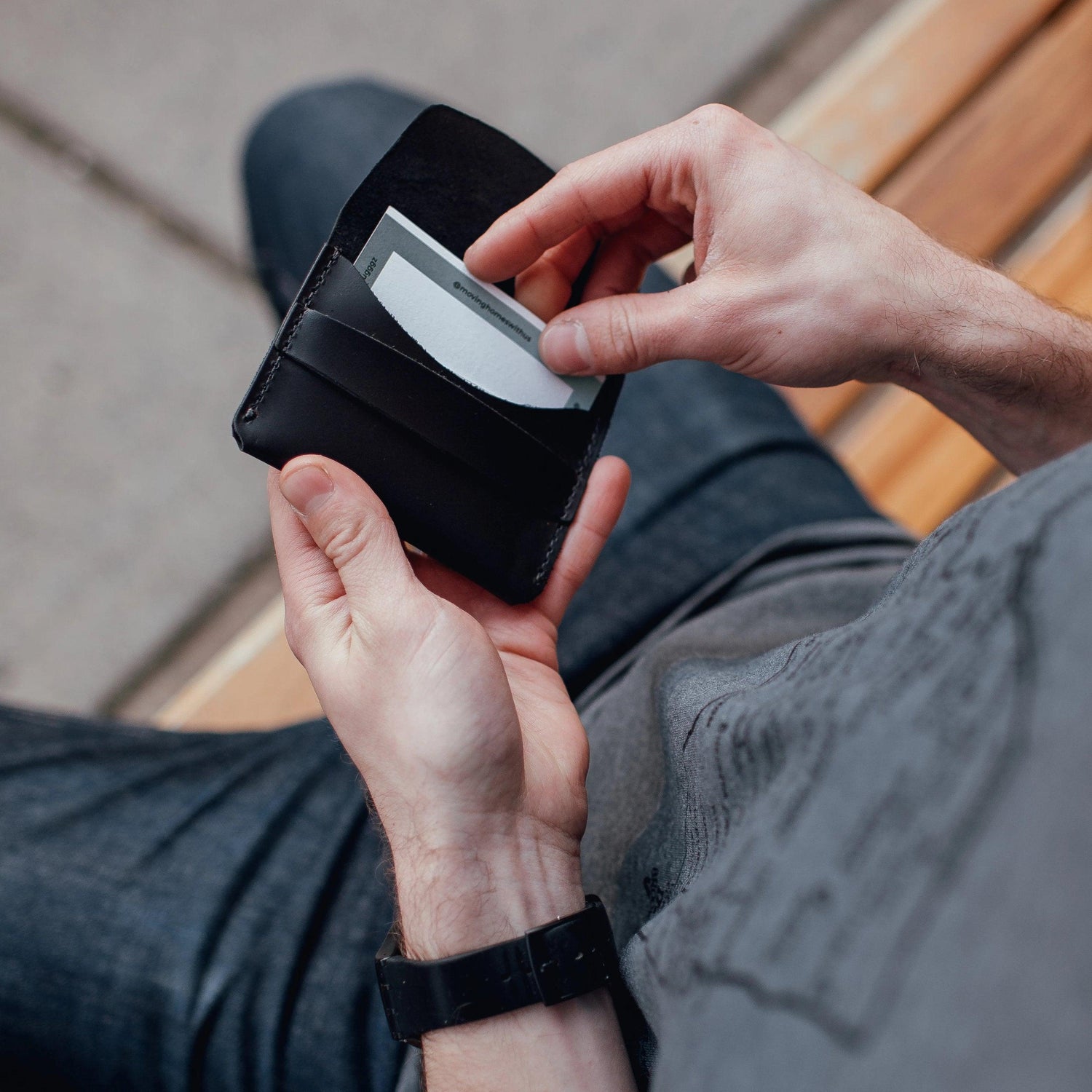 The Local Branch Leather Black Leather Tuck Wallet - USA Made